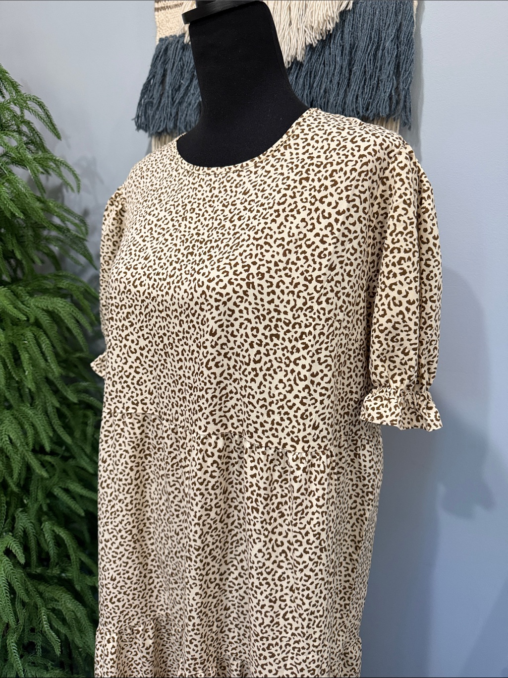 Nwt Prettygarden Leopard Print Tiered Midi Maxi Dress Large — image 3 of 8